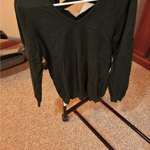 Dark Green V-Neck Sweater